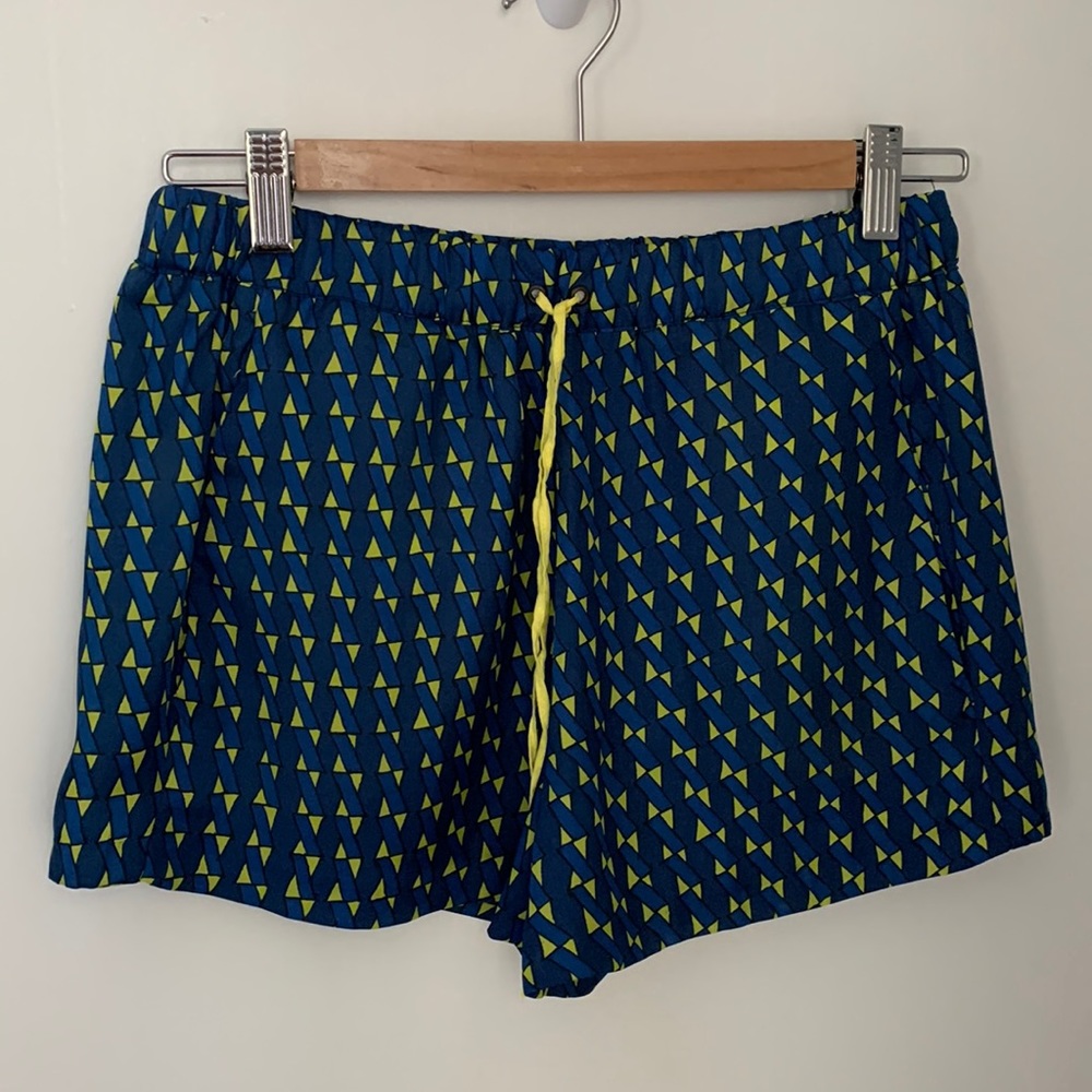 Zara blue and green print shorts